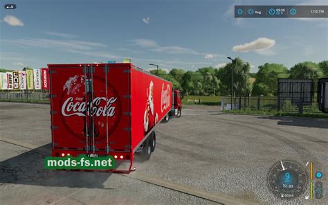 Мод на полуприцеп Wabash 53ft Coca Cola V 1002 для Фермер Симулятор