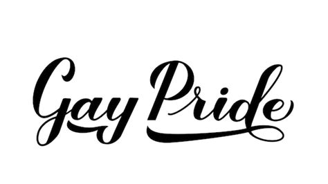 premium vector gay pride calligraphy hand lettering isolated on white pride day month parade