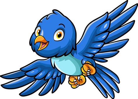 Premium Vector Cartoon Cute Little Bluebird Flying