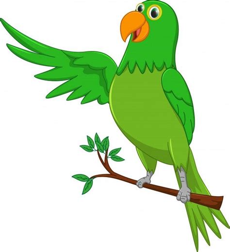 Lindo Loro De Dibujos Animados Agitando Premium Vector Freepik