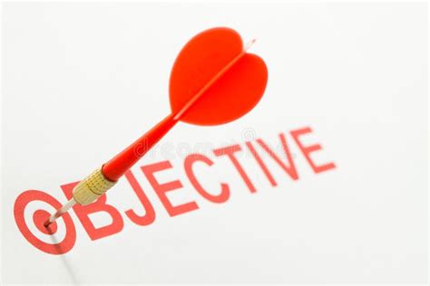 Objective Text With Dart On Target Stock Image Image Of Word