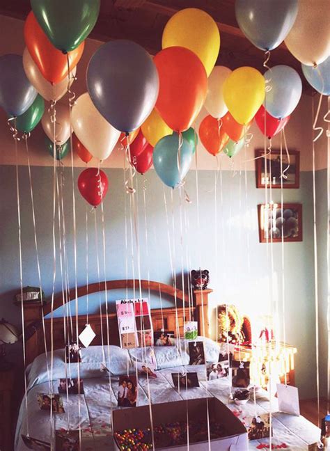 Simple Birthday Bedroom Surprise With Balloon And Ts Homemydesign