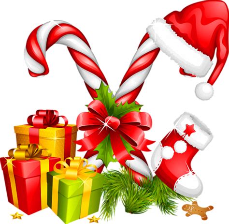 All our images are transparent and free for personal use. Santa Hat Gifts and Candy Canes Christmas Decoration ...