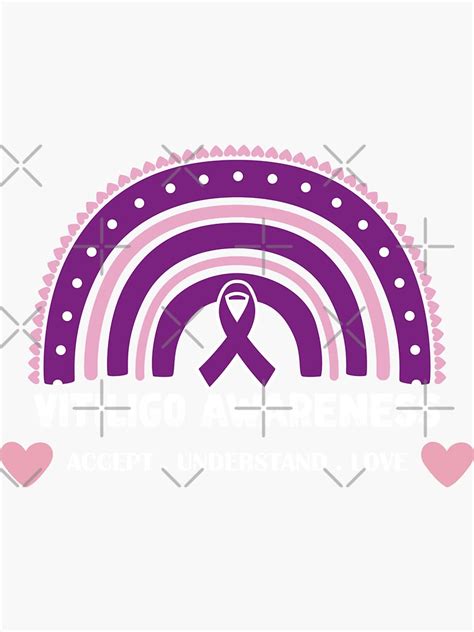 Purple Awareness Ribbon Supportive Vitiligo Awareness Day Sticker