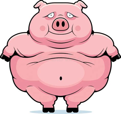 Fat Pig Stock Vector Illustration Of Cartoon Overweight 13672644
