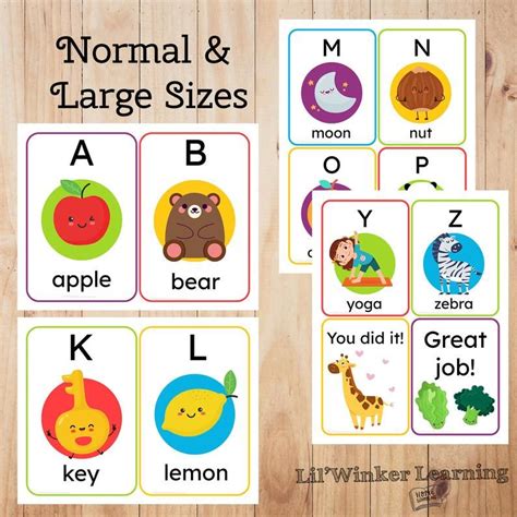 Abc Flashcards For Preschool Printable Alphabet Flash Cards Etsy In