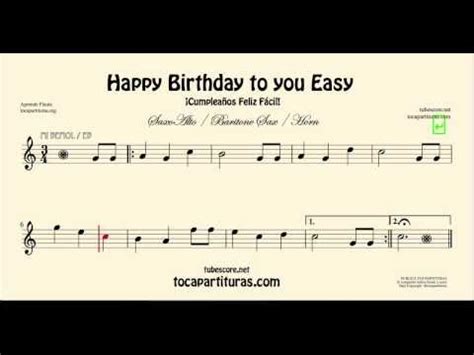 Choose from birthday sheet music for such popular songs as happy birthday to you!, happy birthday to you! Happy Birthday to You Easy Sheet Music for Alto Saxophone and Baritone Saxophone - YouTube ...