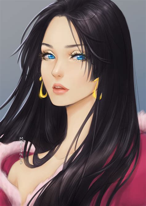 Beautiful blue black hair color is a timeless tint for women who want to add a little flair to their appearance. anime, Girls, One, Piece, Boa, Hancock, Open, Shirt, Long ...