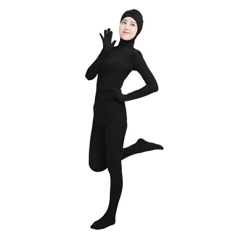 Ensnovo Unisex Cosplay Zentai Suits Women Men Adult Open Face Full Body Spandex Suit Zentai