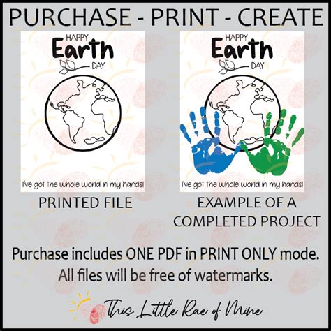 Ive Got The Whole World In My Hands Earth Day Handprint Art
