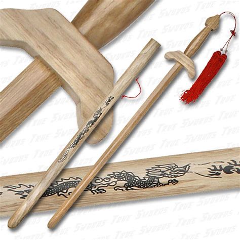 Wooden Chinese Jian Gim Tai Chi Training Sword W Scabbard True Swords