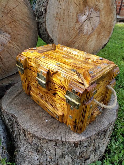 Wooden Pirate Chest Large Treasure Chest Rustic Chest with | Etsy
