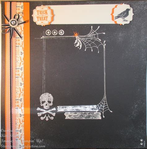 Stamping And Scrapbooking Sunday Halloween Layout Stamping Imperfection