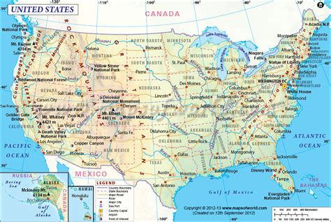 Usa Map With Main Cities United States Map