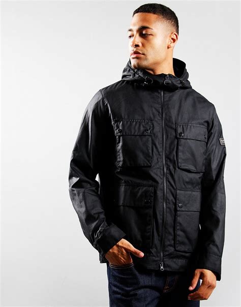 Barbour International Hooded Mechanical A7 Jacket Black Terraces Menswear
