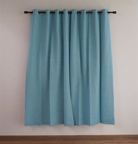 Buy Textura Cotton Curtain Teal Blue Thoppia