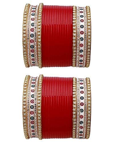 Buy Darshan Lal And Sons Red Bridal Chuda Chura Bridal Punjabi Choora Red And Golden Small Chuda