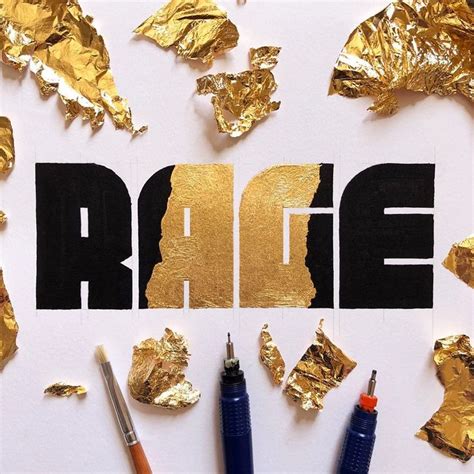 Rage Lettering With Gold Leaf Like This Big And Bold Lettering