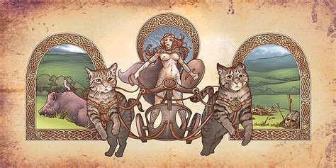One wonders how she got the cats to go in the same direction for more than a few seconds. Hehe Freyja with her cat chariot. I need one of these ...