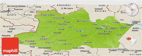 Physical Panoramic Map Of Amazonas Shaded Relief Outside