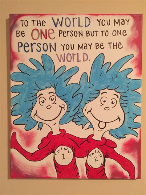 Dr Suess Thing 1 Thing 2 Playroom Art Dr Seuss Quotes Dr Seuss