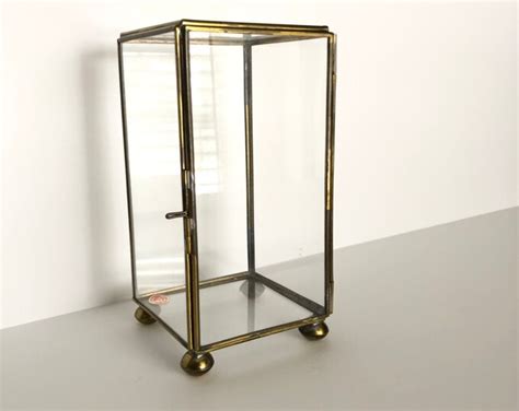 Brass And Glass Box Brass And Glass Display Box Terrarium Etsy