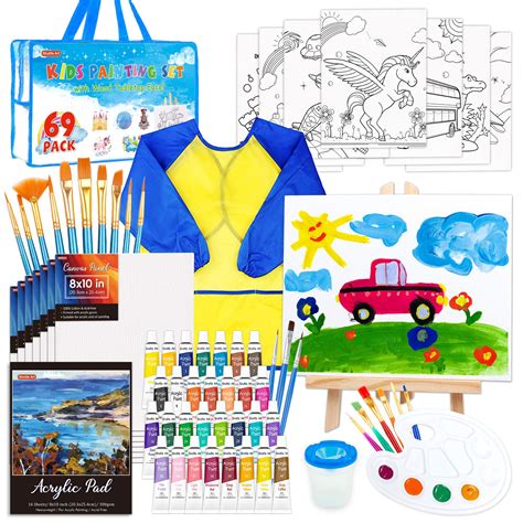 Buy 69 Pack Kids Paint Set Shuttle Art Art Set For Kids With 30 Colors