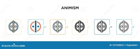 Animism Vector Icon In 6 Different Modern Styles Black Two Colored