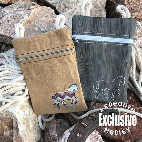 Download Horse Outline and Applique Zipper Bag In the Hoop - SET ...