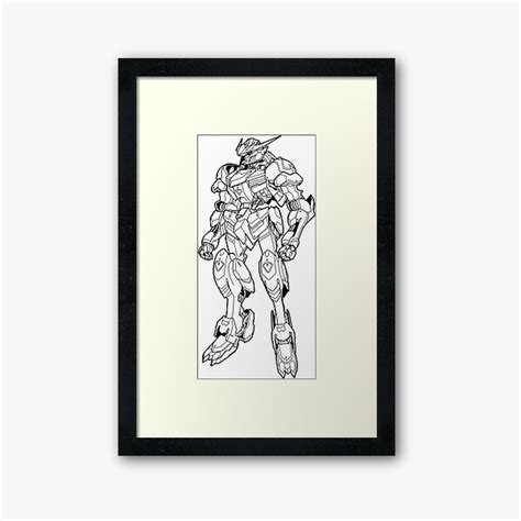 Gundam Barbatos Outline Black Framed Art Print For Sale By Mossloves