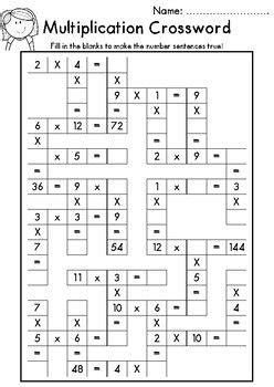 prep multiplication crossword worksheet great  early finishers