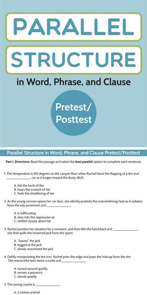 Parallel Structure Practice Worksheet 1