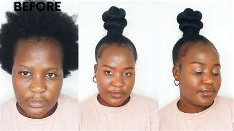 How To Do Top Knot Bun Using Braiding Hair On 4c Hair South African