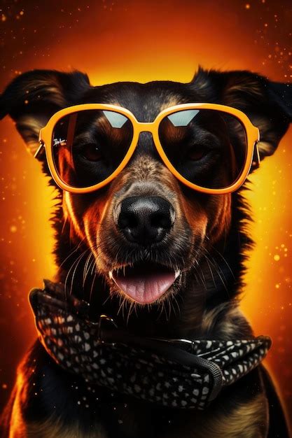 Premium Ai Image A Dog Wearing Sunglasses And Scarf