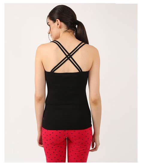 Buy V2 Cotton Lycra Camisoles Black Online At Best Prices In India