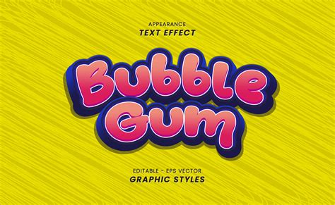 Sticker Text Effect Appearance Bubble Gum Word Writing 14828224