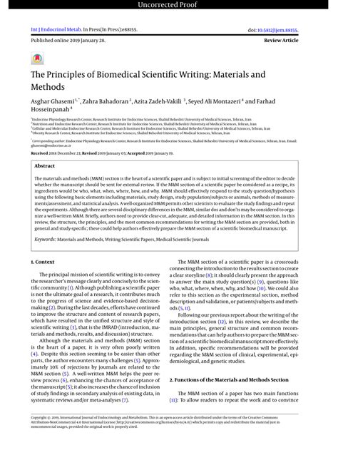 Materials And Methods Scientific Paper