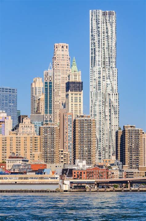 Skyscrapers In Lower Manhattan From Brooklyn Bridge Park Nyc U