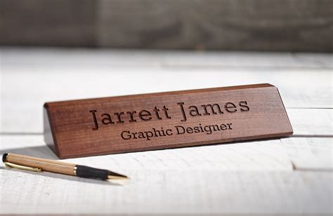 Personalized Wooden Desk Name Customized Walnut Desk Name Executive