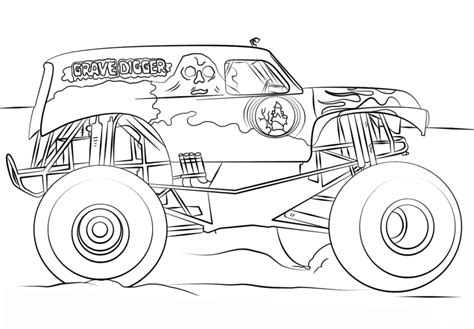For kids & adults you can print monster truck or color online. Monster Jam Coloring Pages Grave Digger Monster Truck ...