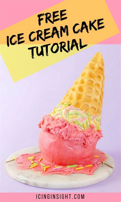 how to make a giant dropped ice cream cake — icing insight ice cream cake cream cake dairy