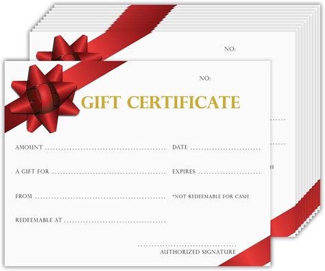 Blank Printable Gift Certificate