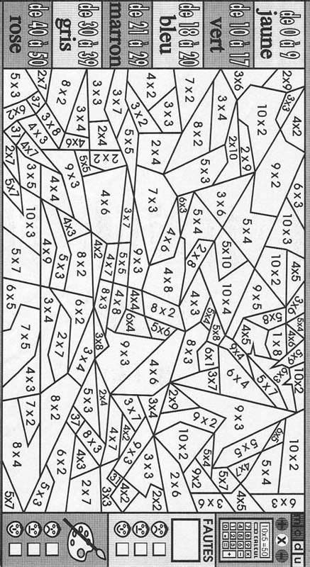 Coloriage pour les enfants, retrouvez des centaines de coloriages à imprimer classés par thème. Coloriage magique : Les tables de multiplication | Projets ...