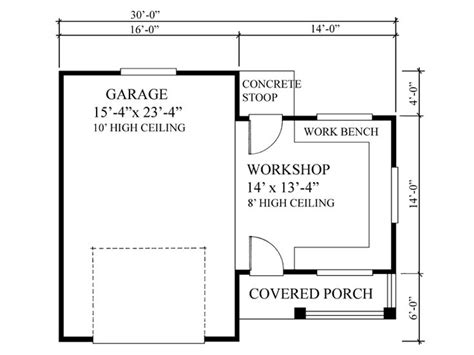 Garage Workshop Plans One Car Garage Workshop Plan 010g 0005 At