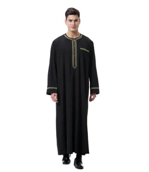 Men S Fashion Traditional Muslim Arab Kaftan Abaya Dress Islamic Robe