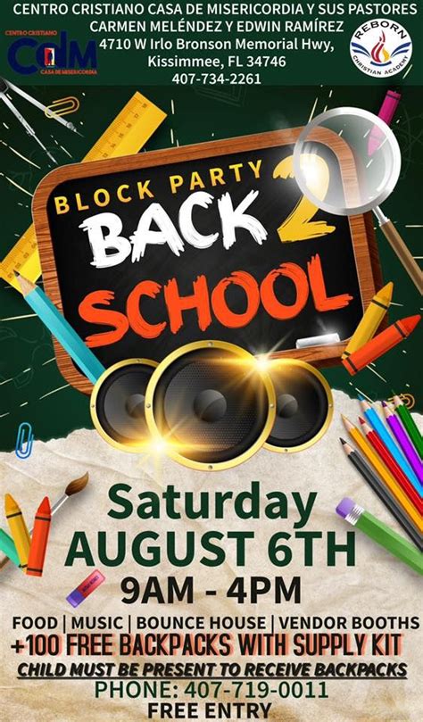 Back To School Block Party 4710 W Irlo Bronson Memorial Hwy