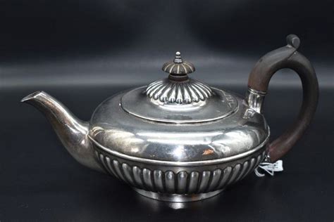 Georgian Sterling Silver Teapot London 1824 Ebonised Handle Tea