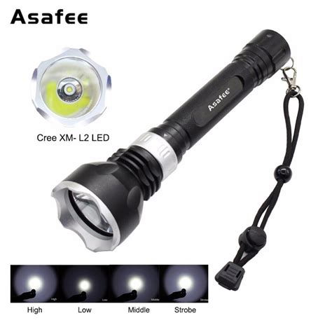 Asafee Rechargeable Diving Torch Underwater Cree Xm L2 Led Diving