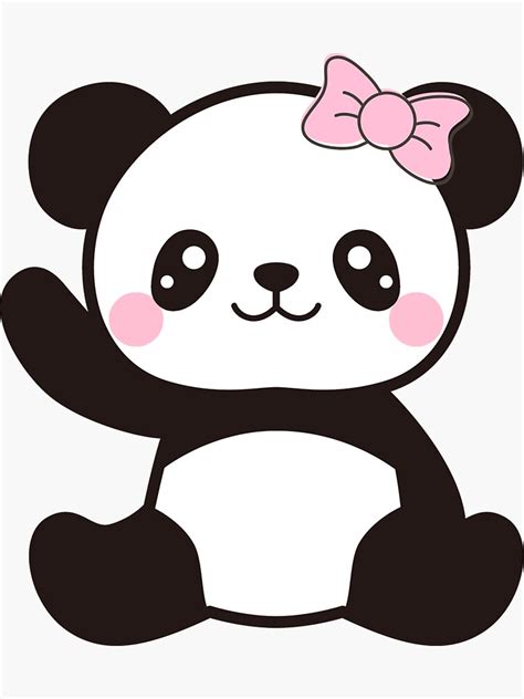 Cute Kawaii Panda Bear Sticker By Purpleowldesign Redbubble