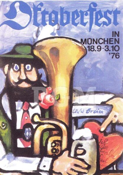 Münchner Oktoberfest 1976 Franz Wischnewski Poster Galerie München